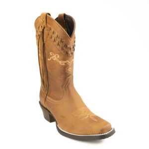 0089CDD Bota Caballo Dorado dama rodeo con trenza