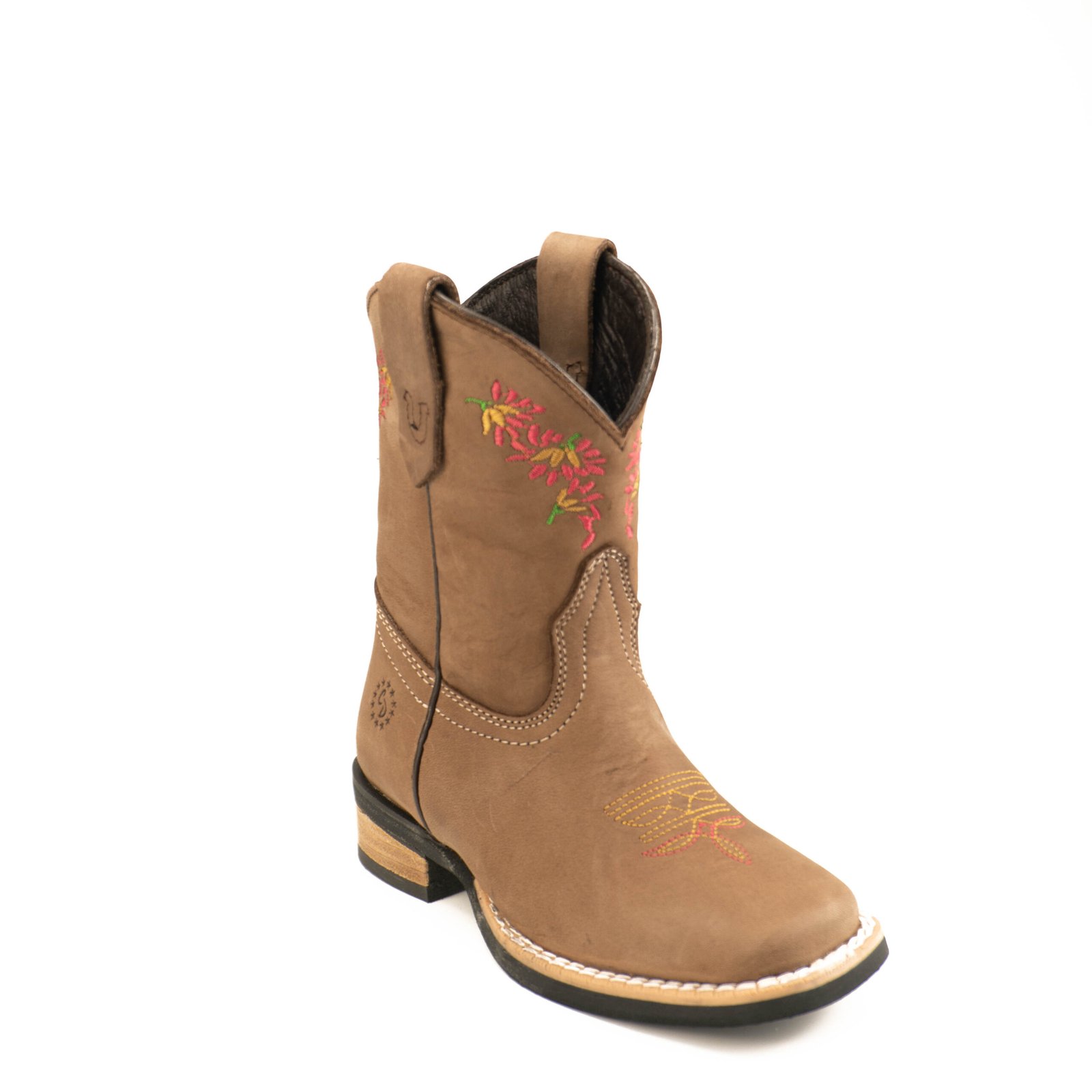 0198CDN Bota Caballo Dorado niña rodeo flores